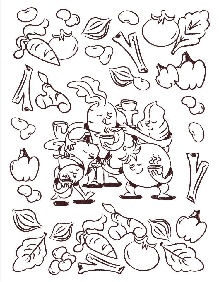 Long Weekend Soup Coloring Sheet